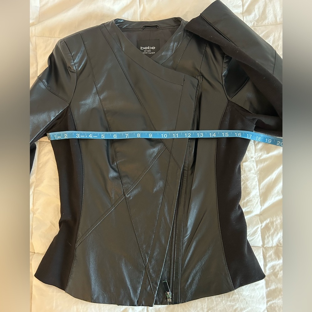 Bebe Leather Motorcycle Jacket Women’s Size Small - Picture 10 of 11